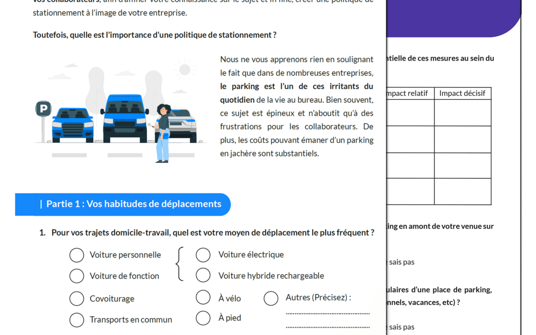 Créez une politique de stationnement efficace – Enquête de mobilité