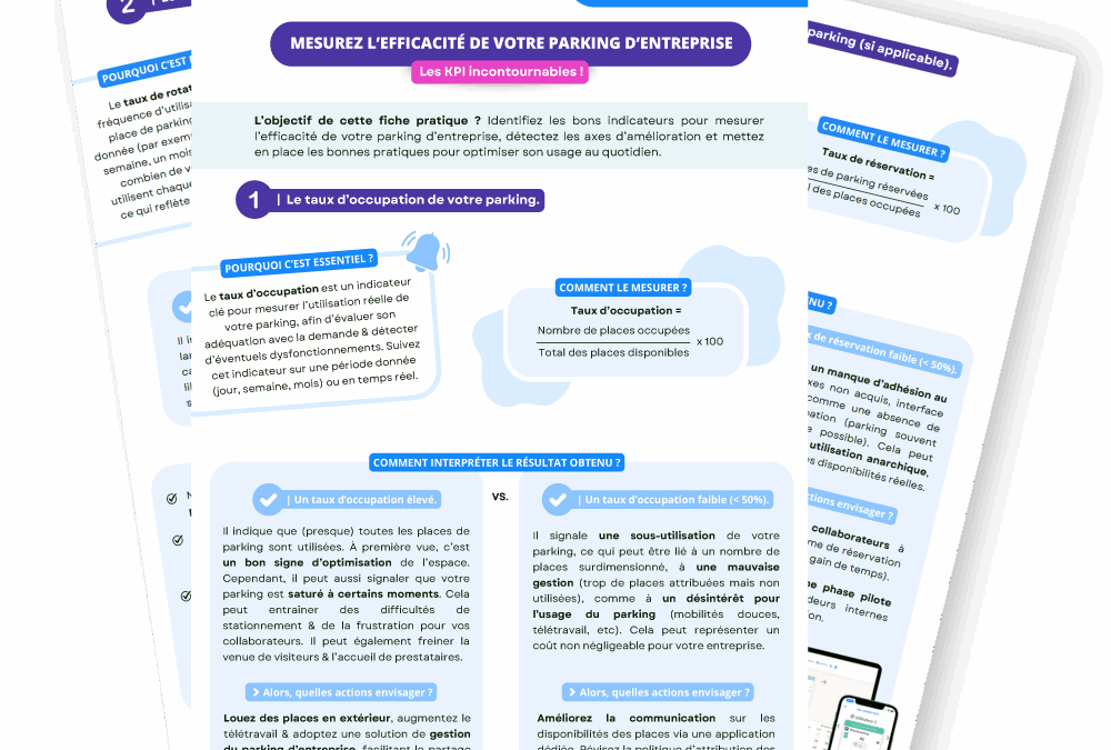 Fiche pratique : les KPIs incontournables pour mesurer l’efficacité de votre parking d’entreprise !
